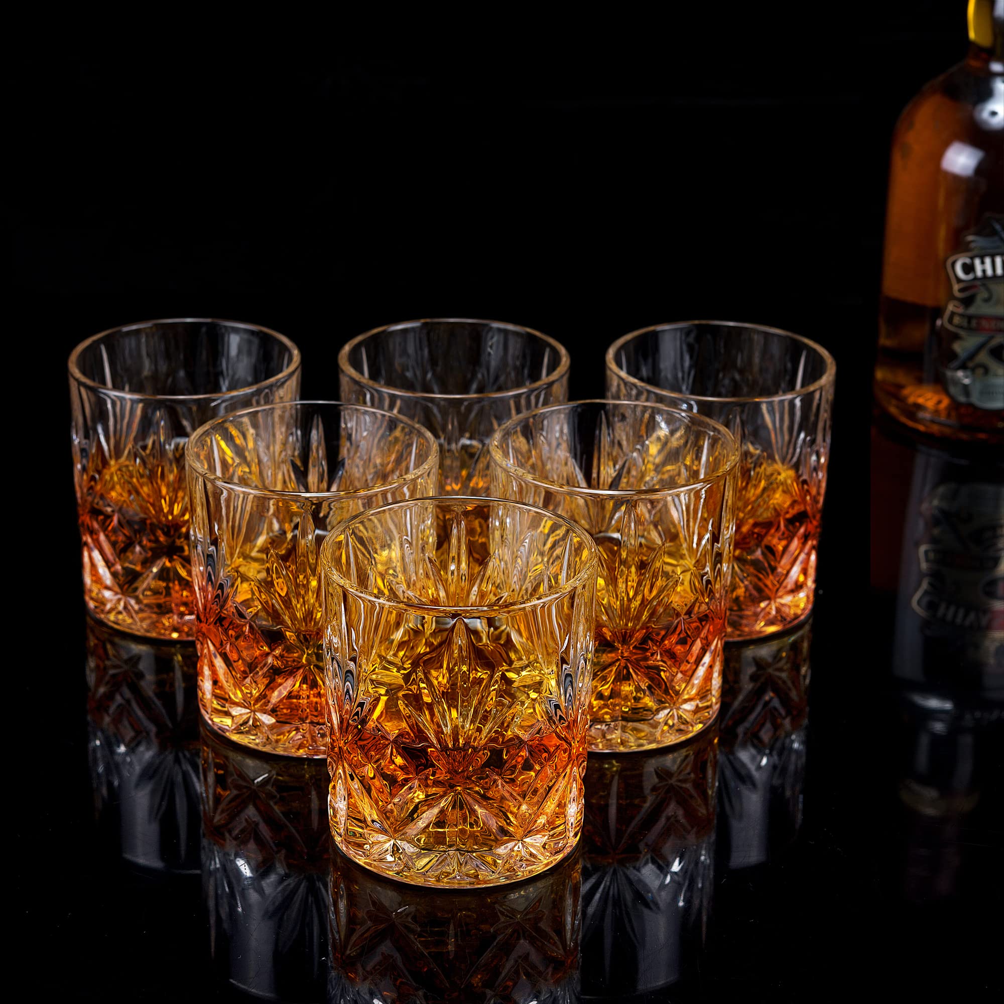 KANARS Bicchieri da Whisky, Bicchiere da Cocktail Cristallo, Regali di Compleanno Unici per Marito Nonno Papà Lui Fidanzato, Bellissimo Regalo, Set di 6 Pezzi, 300 ml