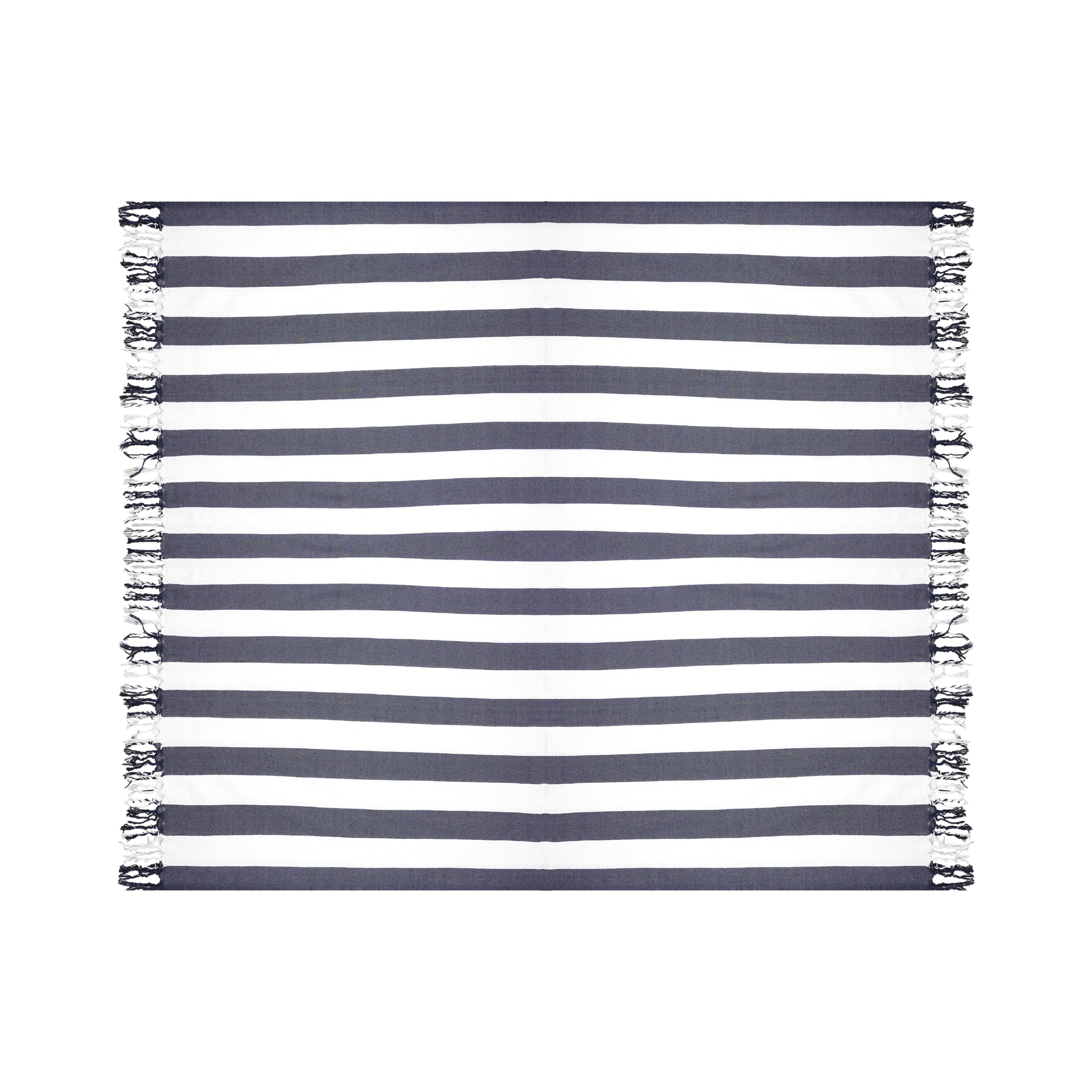 Fouta Playa Extra Grande con Flecos 210x240 cm - Beach Towel, Toalla Hammam, Secado Rápido, Pareo Gigante, Manta de Picnic, 60% Fibra, 40% Algodón, Ideal para Piscina, Camping, Viaje - Azul Marino