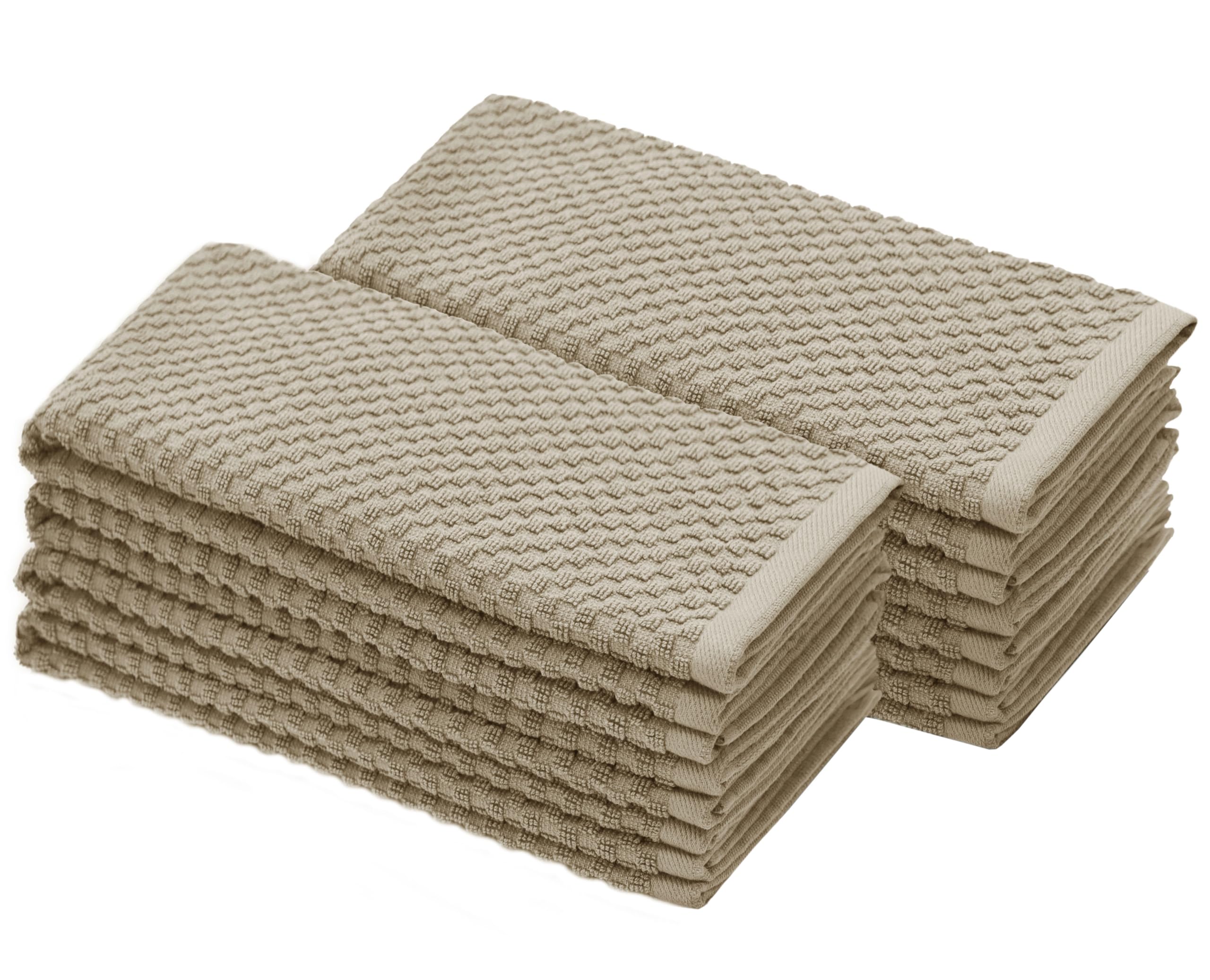 COTTON CRAFT Euro Café Lot de 8 torchons de cuisine incroyables en tissu éponge 100 % coton gaufré, doux, absorbants, à séchage rapide, réutilisables, à faible peluchage, garde-manger, bar, 40,6 x