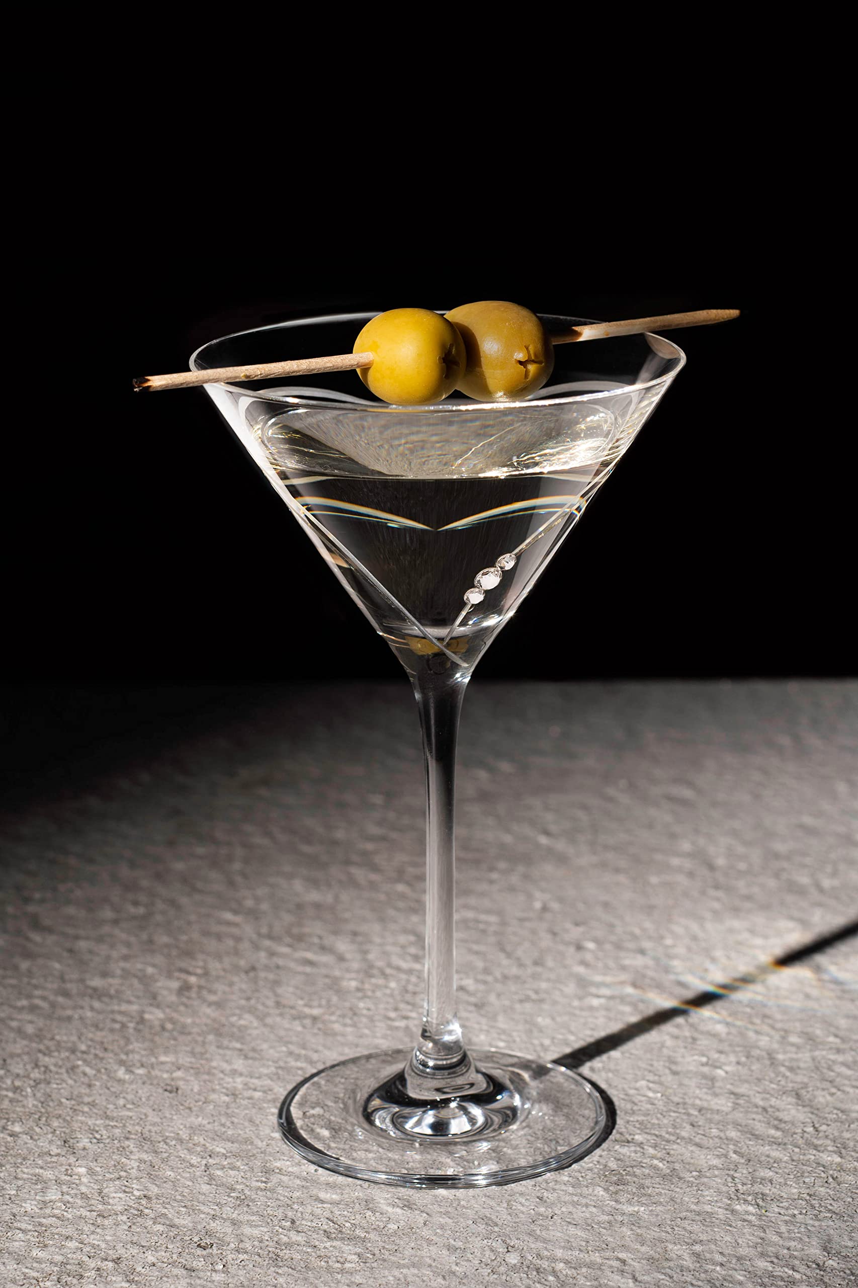 DIAMANTE Swarovski Martini Glass - 'Hearts' Hand Cut Design Embellished with Swarovski Crystals, Transparent - Image 4
