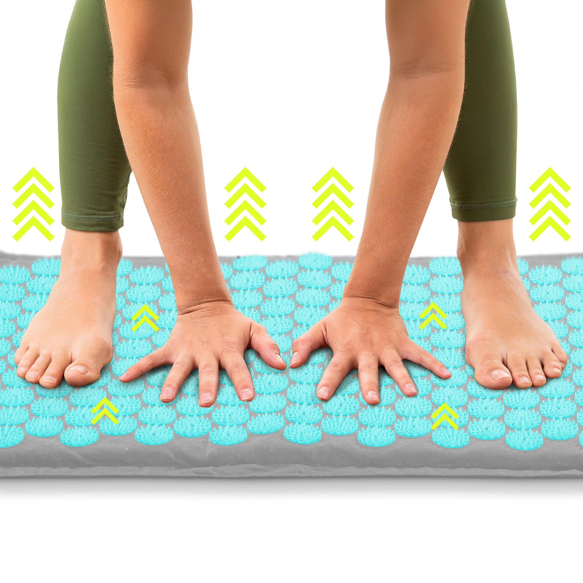Hypermotion Tapis Agopressione ECO, Tappetino Champ de Fleurs 3-in-1 in Lino, Fibra di Cocco e Grano Saraceno - Allevia Mal di Schiena, Collo e Tensioni Muscolari - 7 182 Punti di Pressione