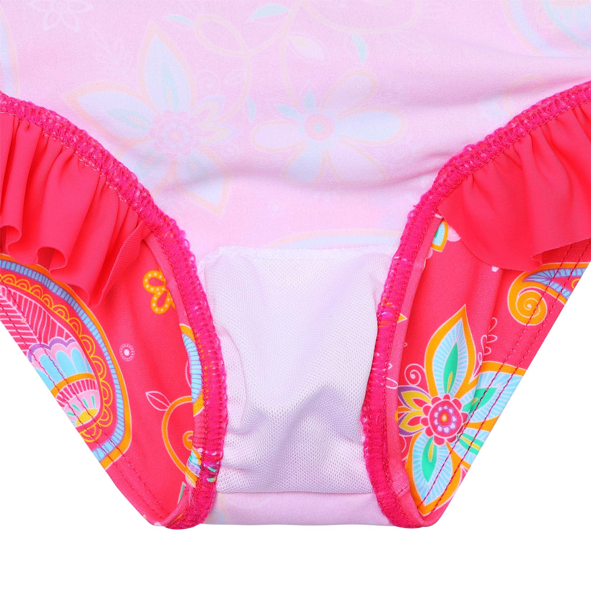 XFGIRLS Maillot de Bain Slip Une pièce à Manches Longues Anti-UV pour Fille de 0 Mois à 6 Ans