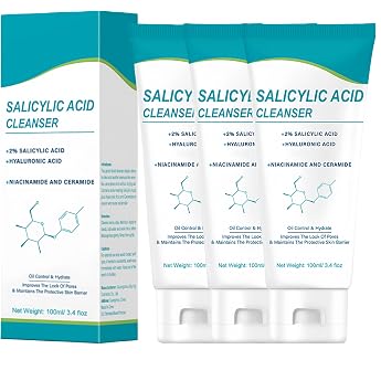 Salicylic Acid Facial Cleanser, Foaming Face Foam, Acne, Deep Crunch Relief, Clog Relief, Oil Control, Skin Refreshing, Men's Face Wash, Women's, Popular 3