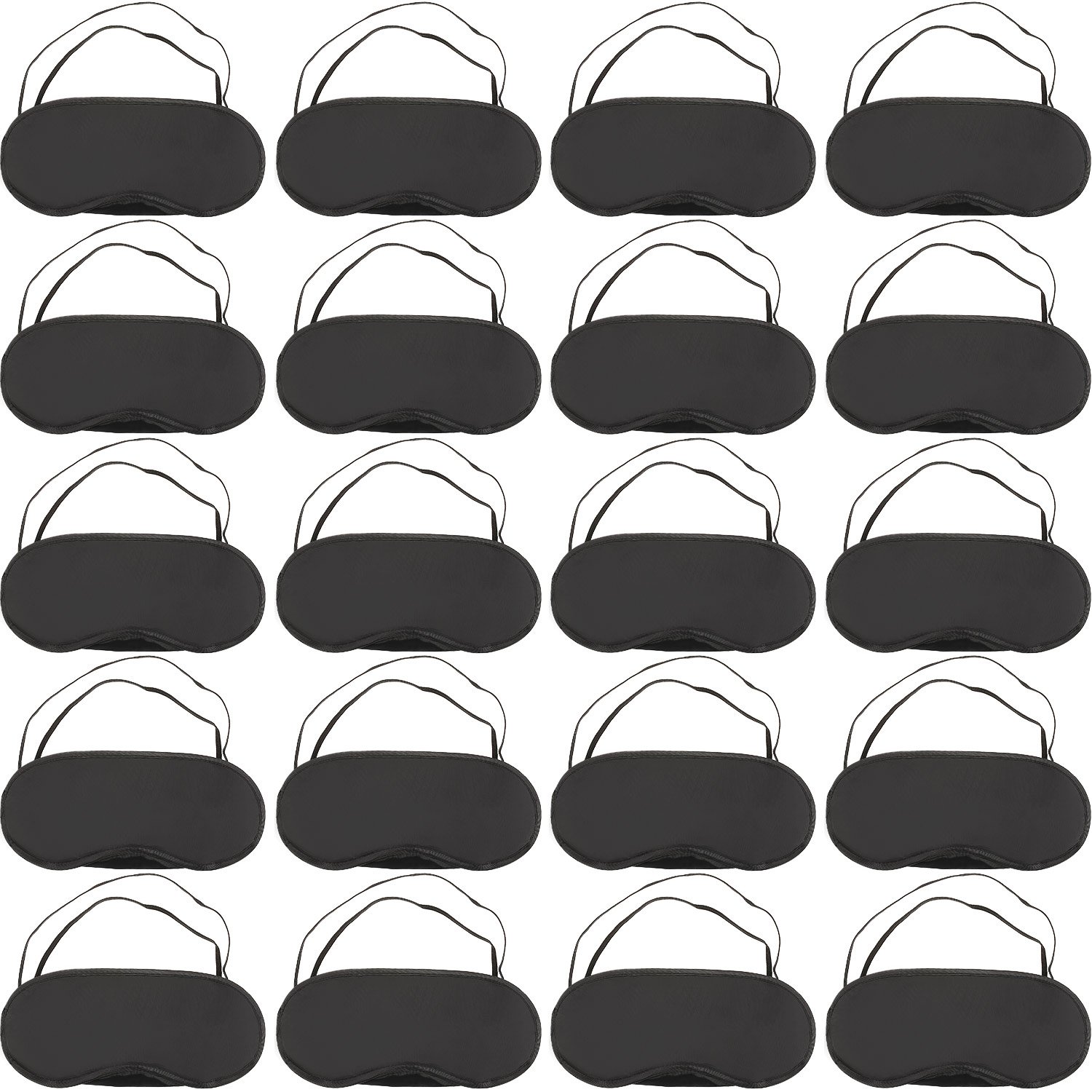 20 Pièces Masque pour les Yeux Bandés pour Jeu de Sommeil de Voyage avec Tampon de Nez