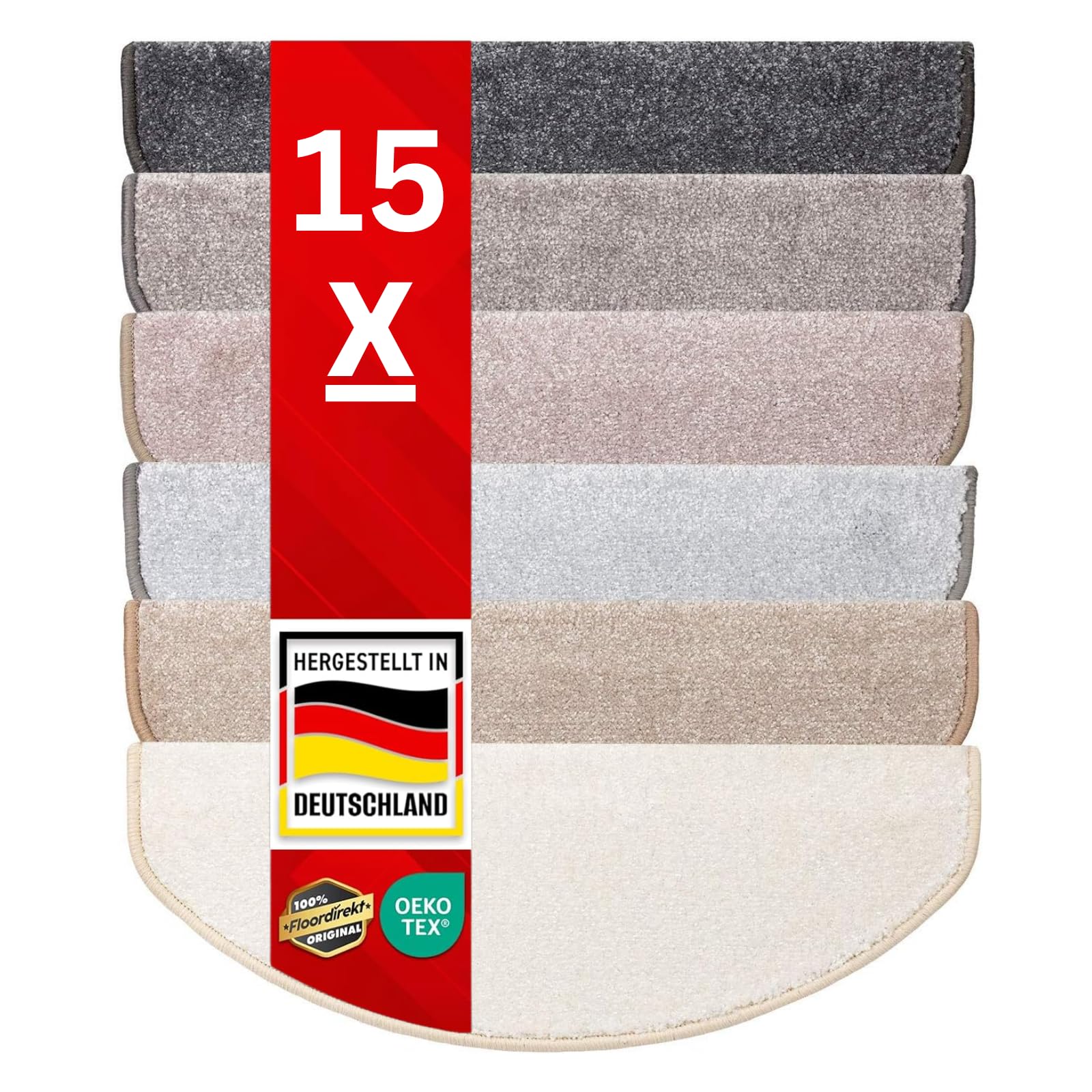 Tappetini Per Scale Sundae In Polipropilene - Morbidi, Antiscivolo, Colore Beige, 1 Pezzo 13mm Spessore - Foto 6