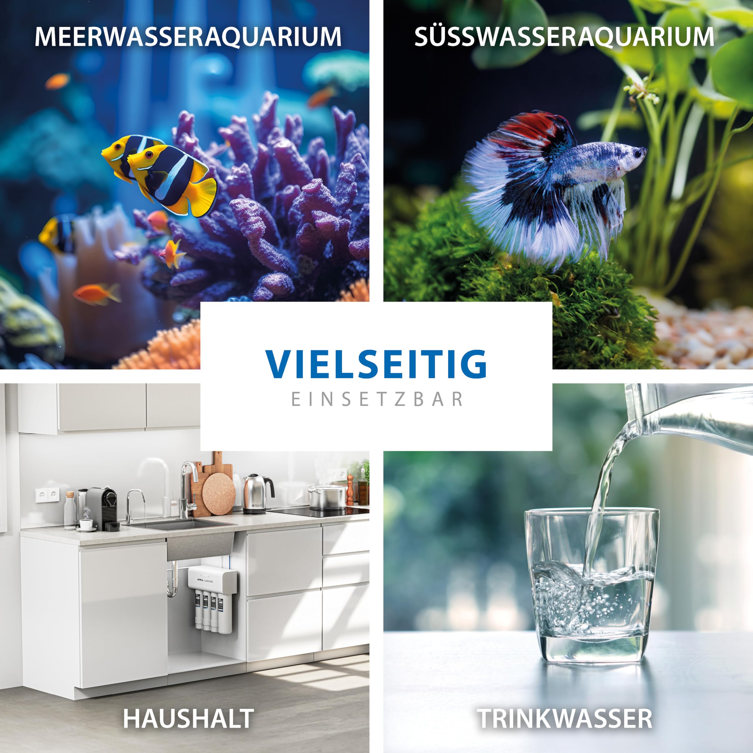 Umkehrosmoseanlage Aquarium 3800 l/Tag - myAqua Komplettset Osmosewasser | Osmoseanlage, für Osmosewasser, entfernt bis zu 99% Salze, Silikat, Nitrat, Chlor, Schwermetalle, Keime, Süßwasser Meerwasser