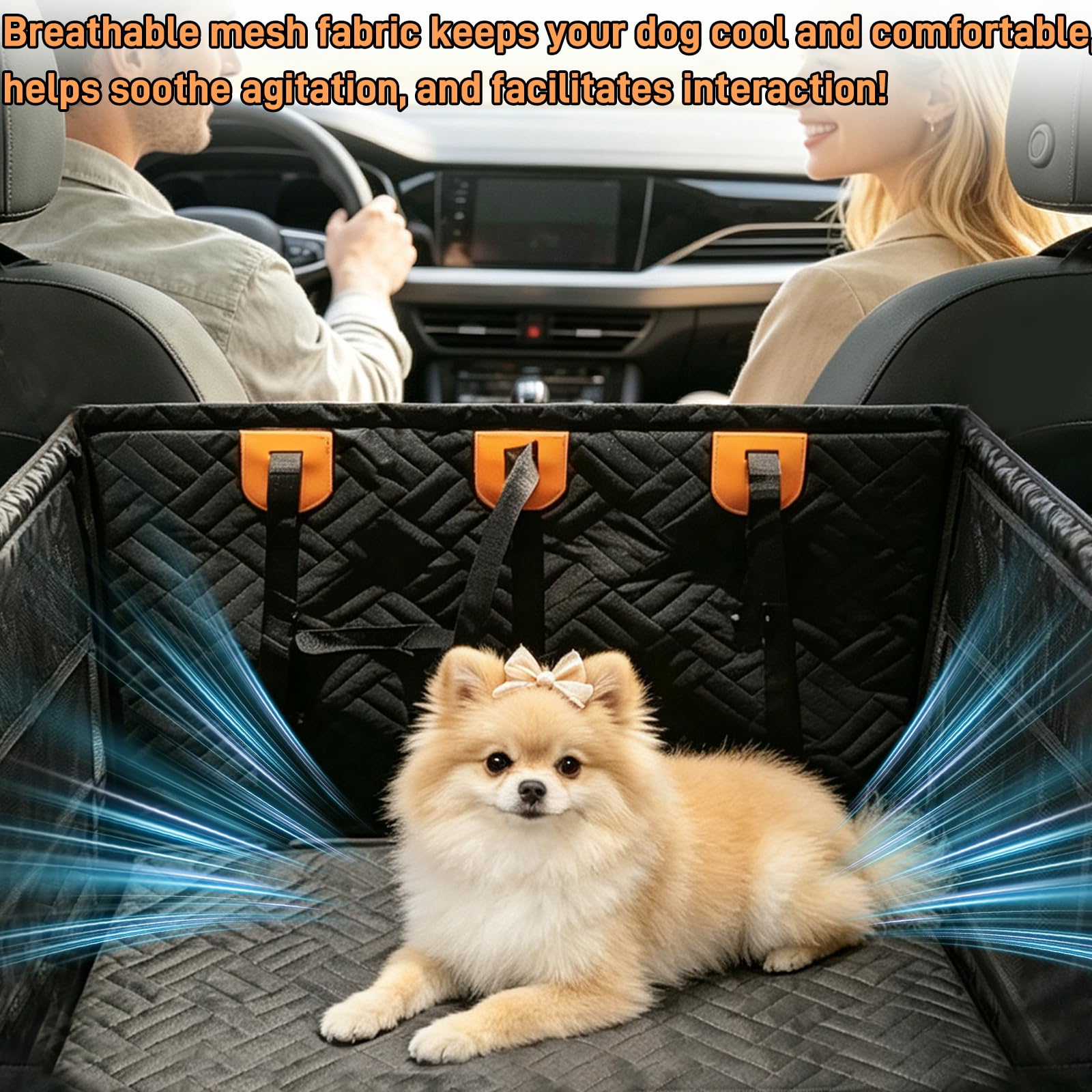 Siège Auto pour Animaux domestiques, avec Ceinture de sécurité pour Chien et fenêtre en Filet Respirante, étanche et résistant à l'abrasion, adapté aux Chiens de Taille Moyenne et Grande