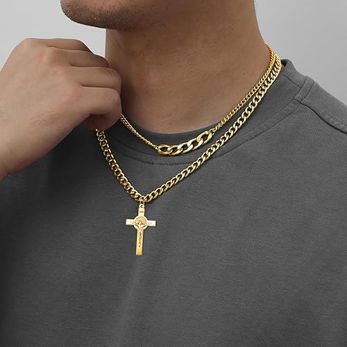 Miniatura 8 de 60 dijes de crucifijo de San Benito católico INRI, centro de rosario, cruz de Jesús, dijes de aleación vintage para bricolaje, collares, pulseras,