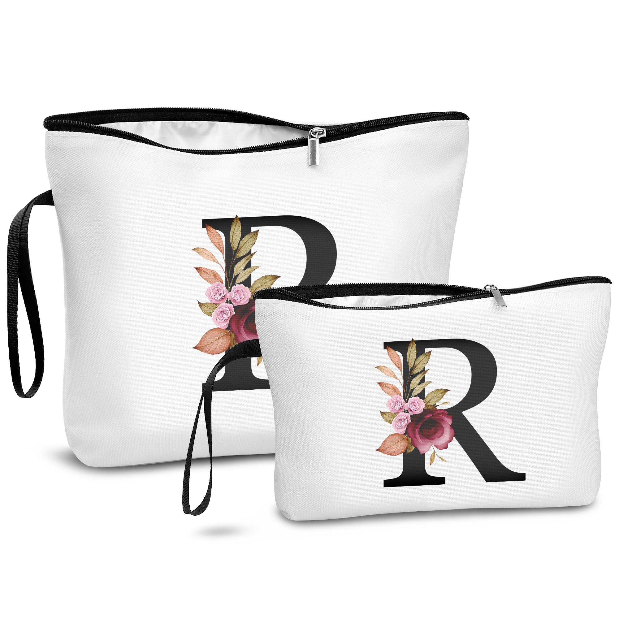 DBPBToU Geschenke für Frauen, Kosmetiktasche Personalisiert Damen, Personalisierte Geschenke Frauen, 2 Set Kulturtasche Damen Muttertagsgeschenk (R)