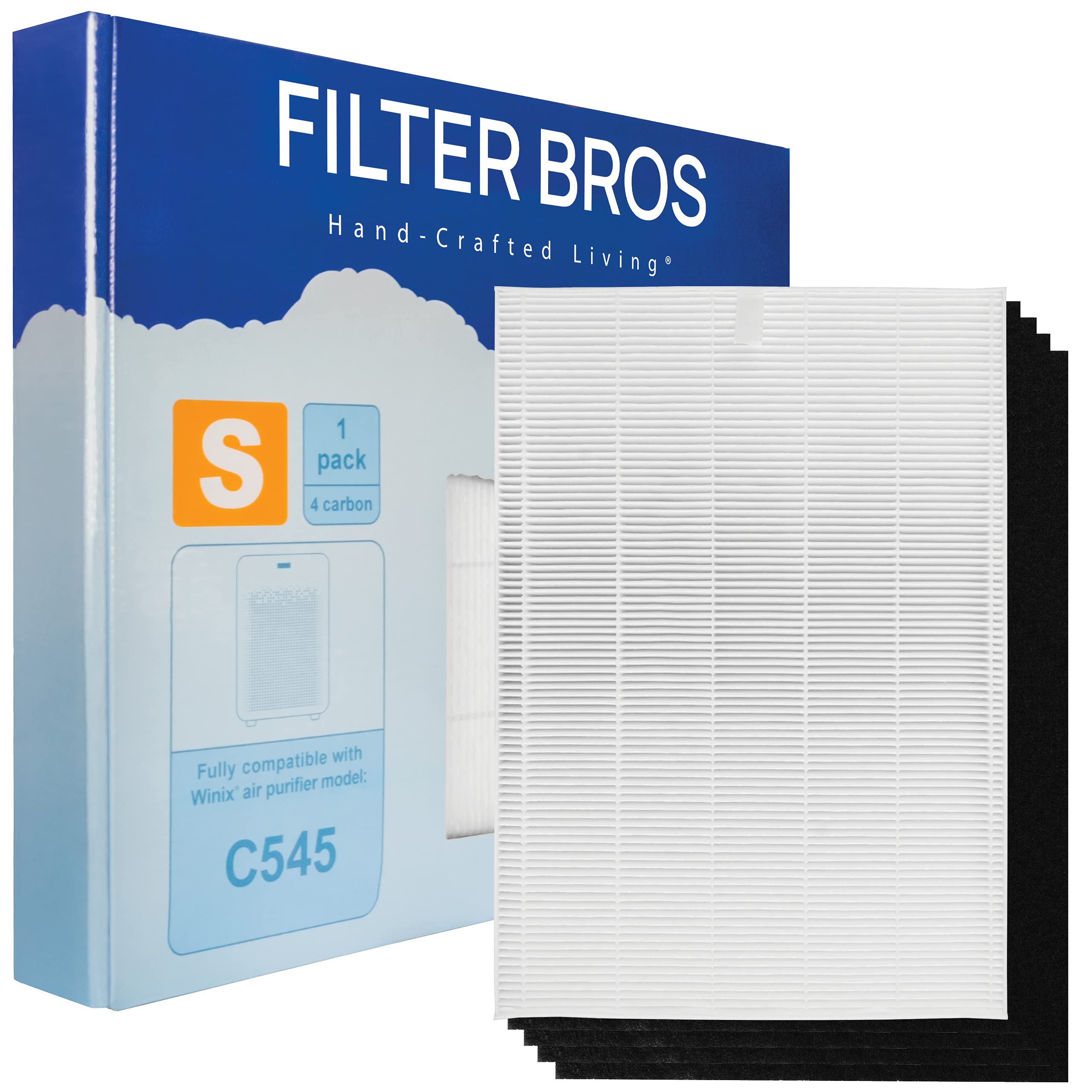 Filter Bros Hand-Crafted LivingC545 HEPA Replacement 'S' / Pre- Combo for Winix Plasmawave Series Home Air Purifier C545