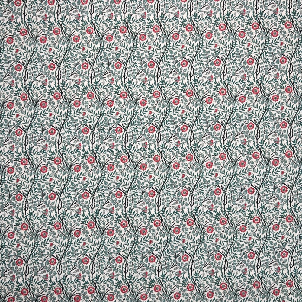 100% Cotton Digital Fabric William Morris Sweet Briar Flowers Floral 112cm Wide (Price Per Metre)