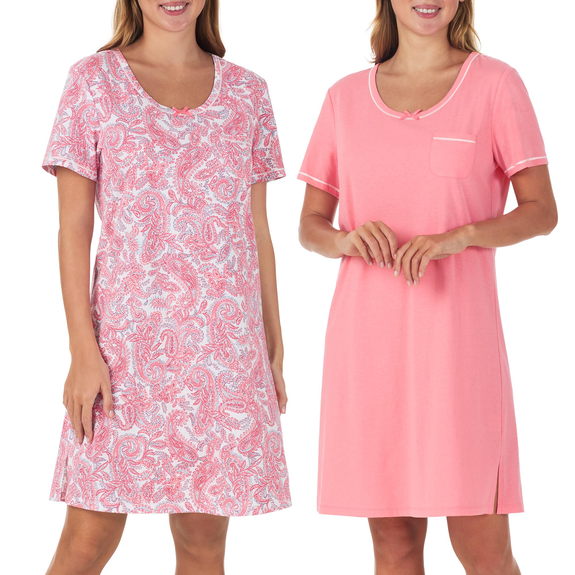 Carole Hochman Womens 2-Pack Sleep & Lounge Shirt
