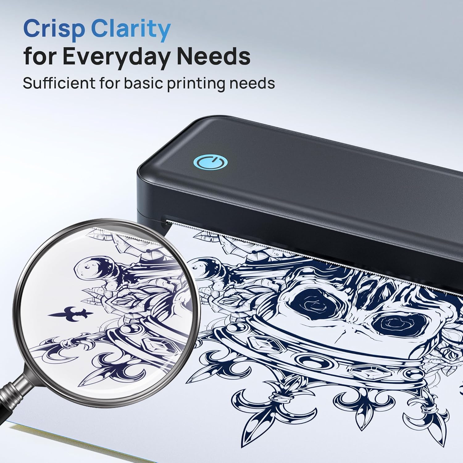 Portable Printers, D820 Wireless Bluetooth Printers Support 2" to 8.5" Width Thermal Paper & 8.5"x11" US Letter Size, Receipt Printers for Home Use Suitable for Phone & PC (Black)