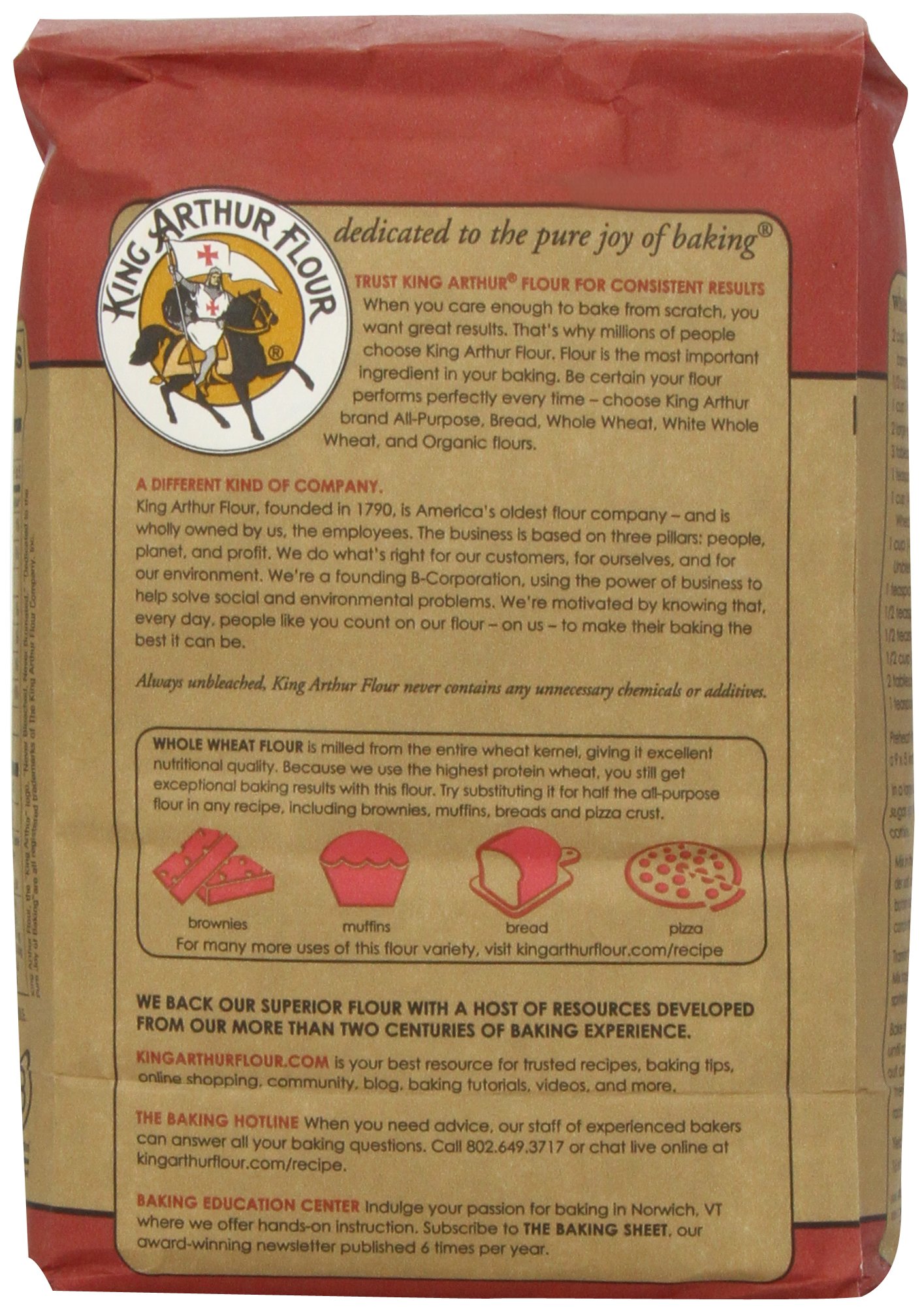 King Arthur, Whole Wheat Traditional Flour, 5 lb Buy Online in United