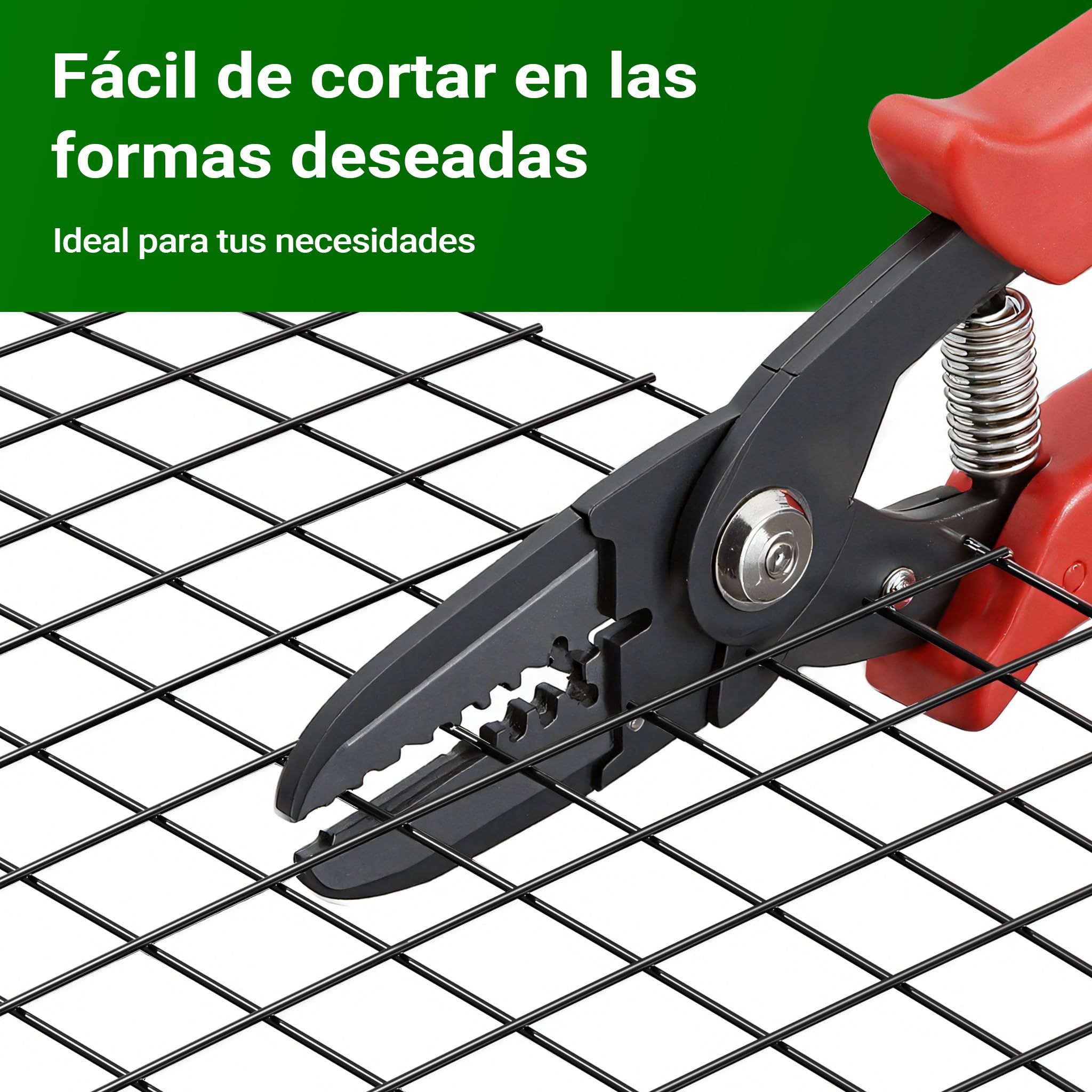 Wiltec Malla de alambre cuadrada 12x12mm de color negro, rollo 10m y altura 100cm, de acero galvanizado