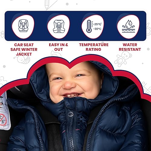 Miniatura 2 de ONE KID The Road Coat Down Chaqueta de invierno segura para asiento de automóvil, probada en choques, unisex, 12 meses-8 años