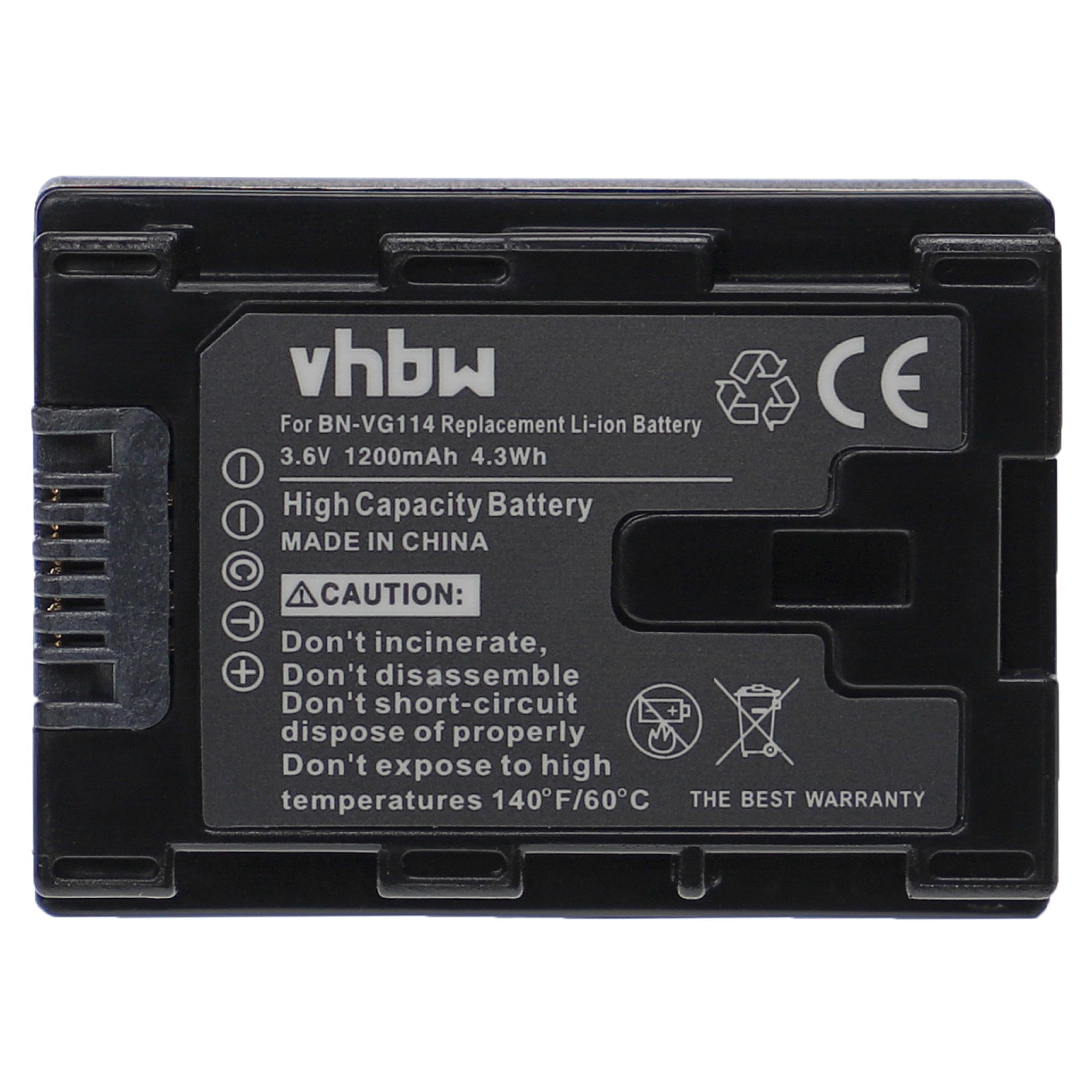 Vhbw Batteria Compatibile Per Videocamera JVC GZ-HM550, 2400mAh, Sostituisce BN-VG121, Li-Ion - 3