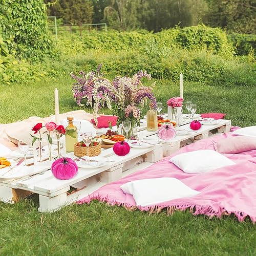 Vista 68 de Juego de 16 calabazas de terciopelo sintético surtidas, decorativas, color verde azulado, verde, gris, marfil, calabazas de espuma de tela