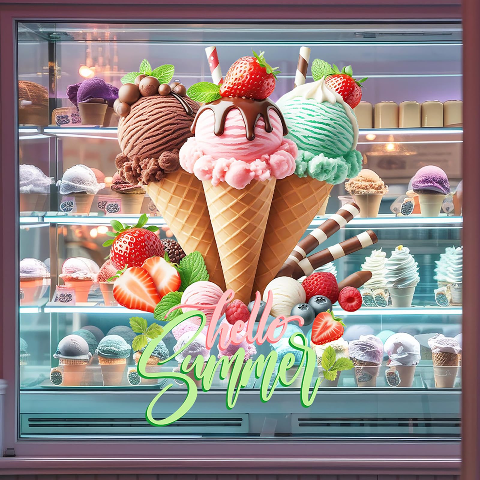 Adesivi creativi ed interessanti della Parete del Gelato-autoadesivi del Gelato, Adatti per Le stanze, i salotti, Le cucine e la Decorazione Domestica, Rimovibili e Facili da attaccare
