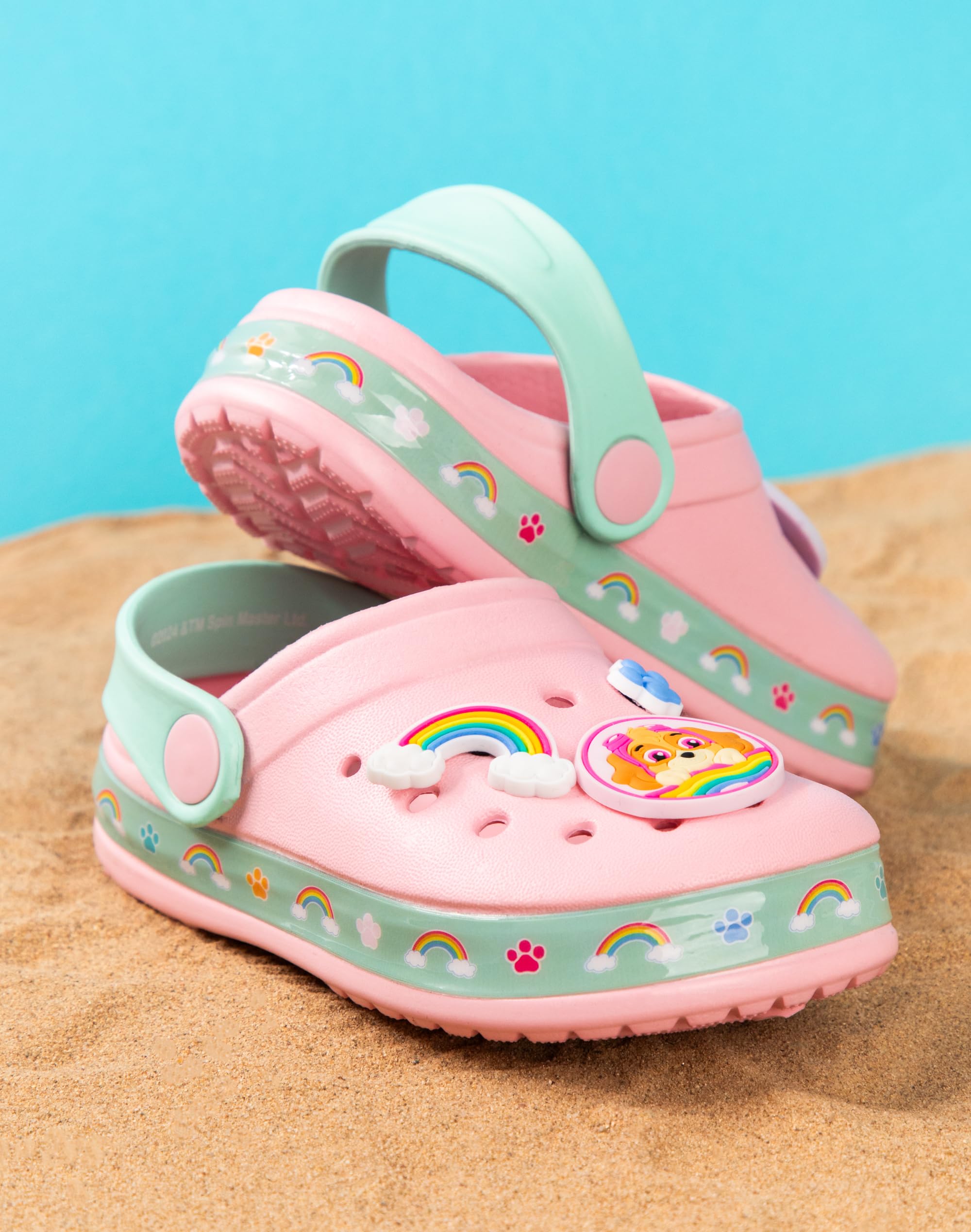 Paw Patrol Zuecos Girls | Calzado Infantil sin Cordones con adorables Colgantes de Cachorros en Rosa | Sandalias Skye Everest para Interior y Exterior con Correa Ajustable