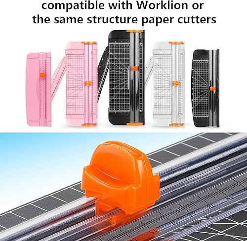 Vista 20 de WORKLION Cortador de papel recto para manualidades: recortadora de papel rosa de 12 pulgadas con protección de seguridad y regla lateral, perfecto