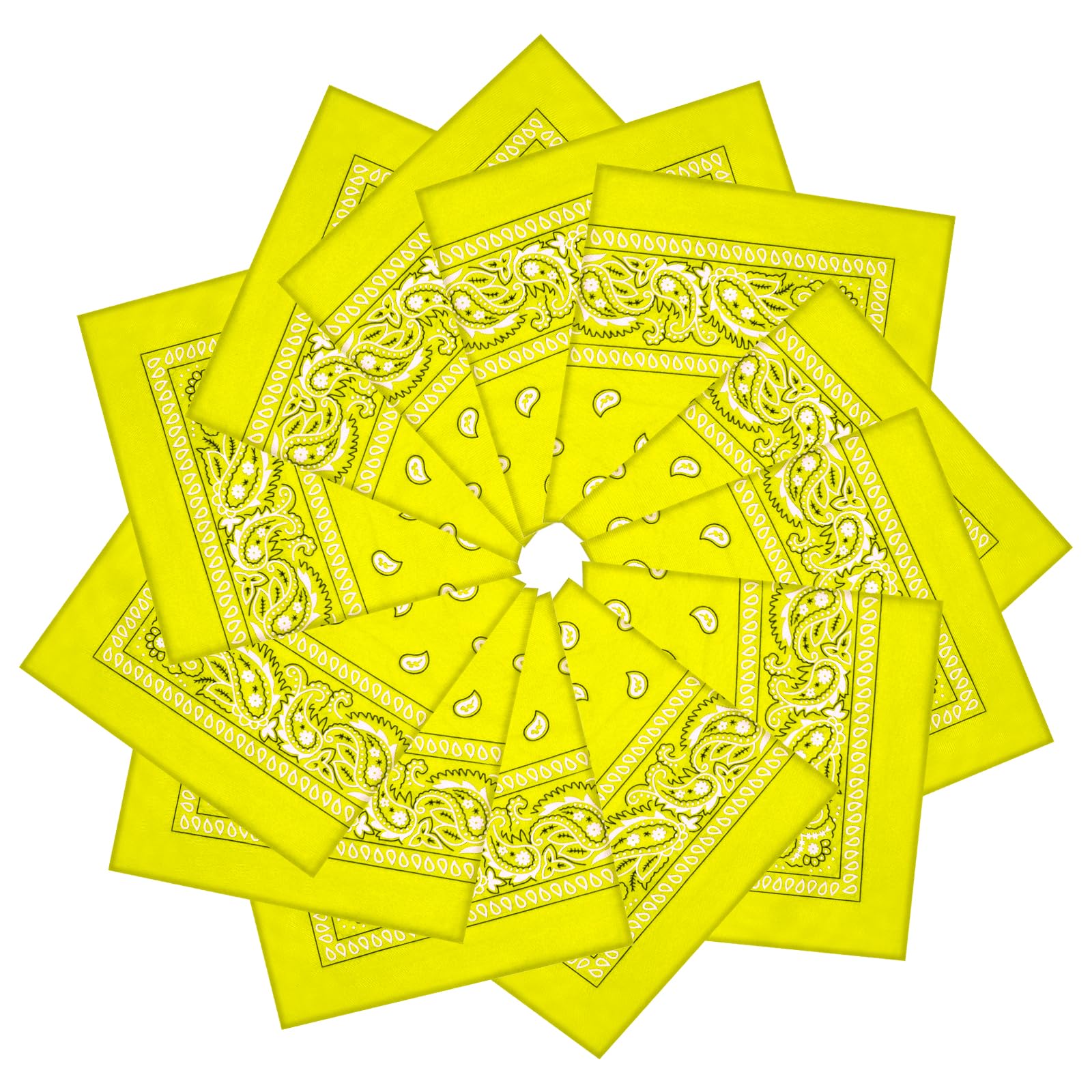 12 Pack Bandanas Unisex Paisley Cowboy Bandanas Bulk Multi Purpose Headband Scarf for Men Women Costume