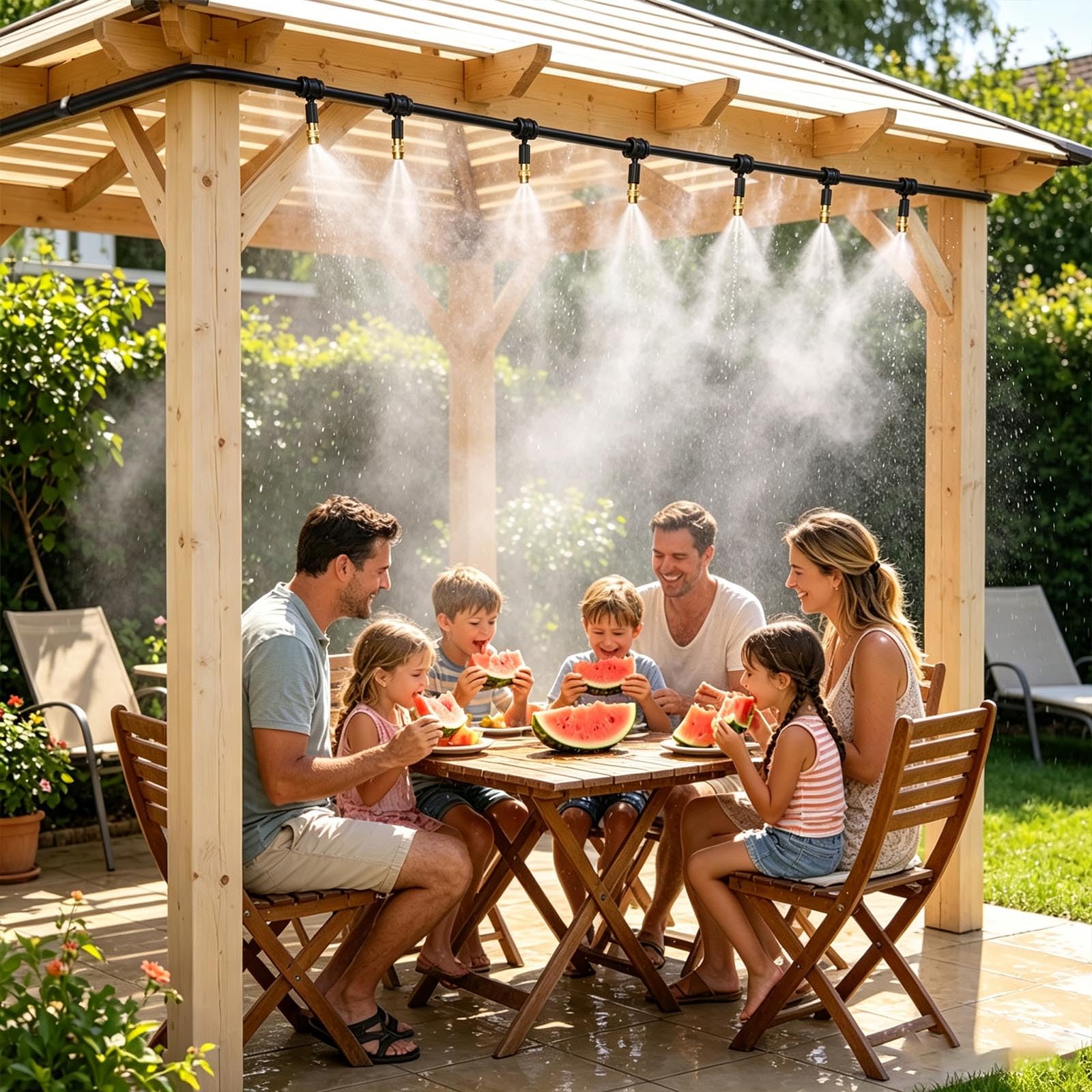 Brumisateurs pour extrieur, terrasse, systme de Refroidissement par brumisation Amovible,15m Ensemble de Buses darrosage, microirrigation, Convient pour Jardin