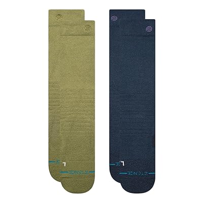 Stance Iconic Mid Poly Snow 2 Pack Crew Cut Socks Shoes Chive