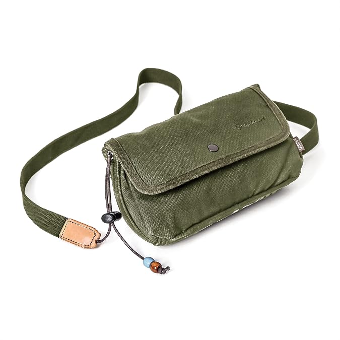 GOOTIUM Canvas Small Crossbody Purse - Flap Shoulder Bag Daily Essentials Pouch