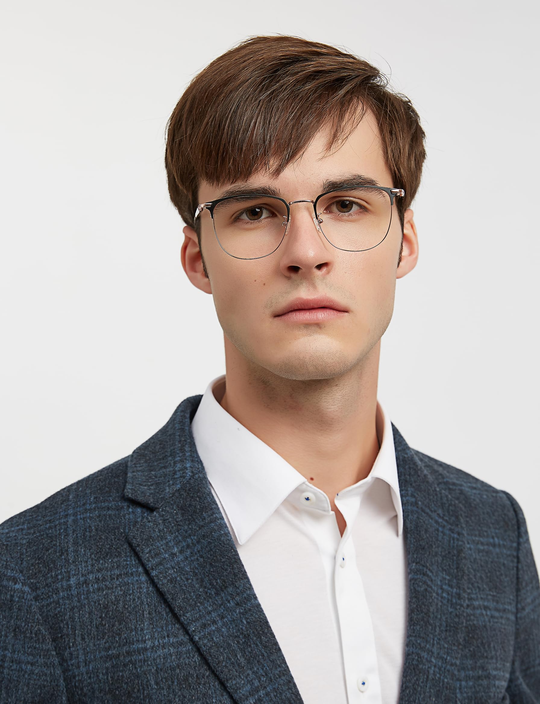 GUDVUE Blaulicht-Brille, Metallbrille für Computer/Spiele/Fernseher/Telefone für Damen/Herren, blendfrei, UV400/Ermüdung der Augen