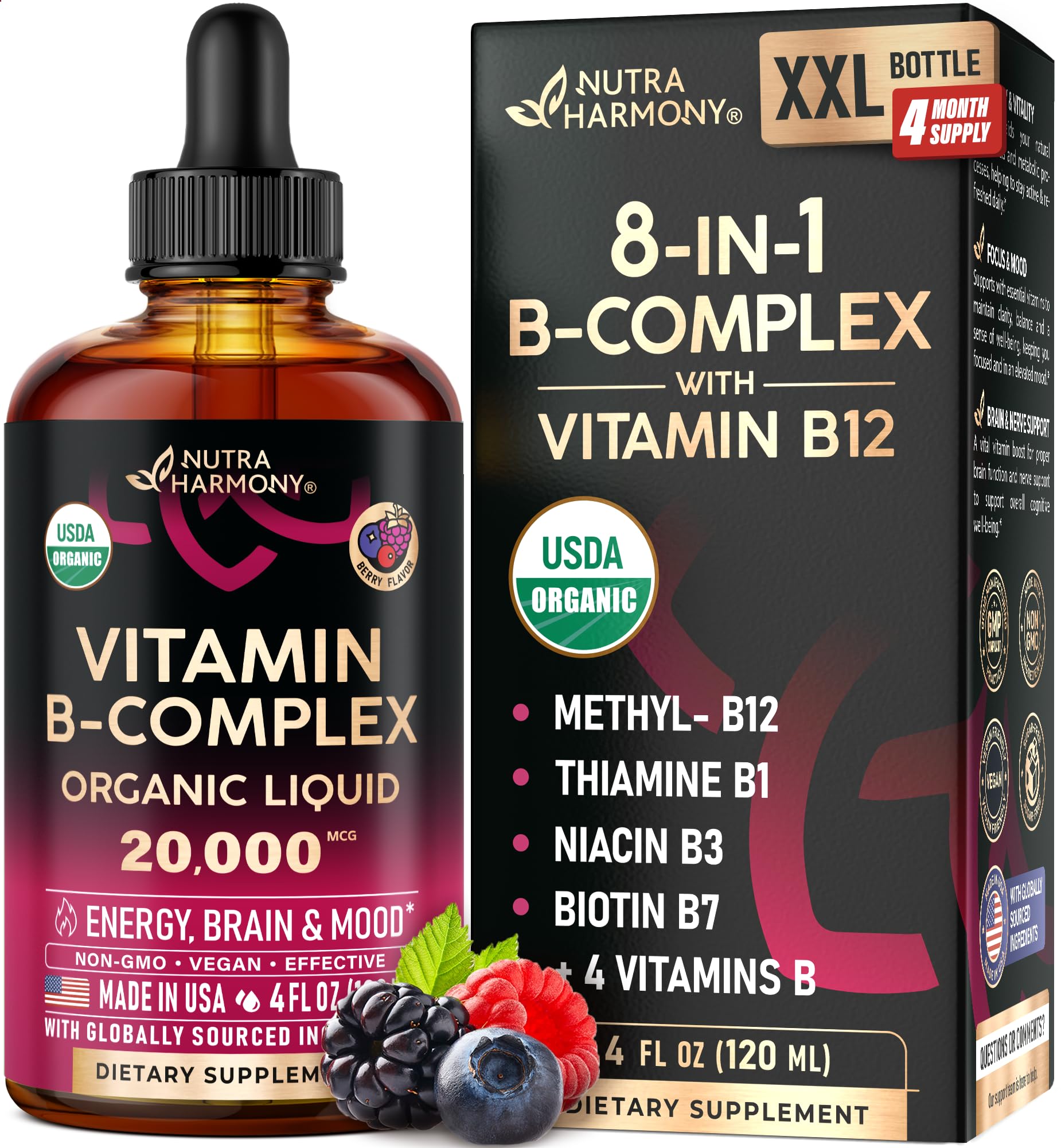 NUTRAHARMONY USDA Organic Vitamin B-Complex