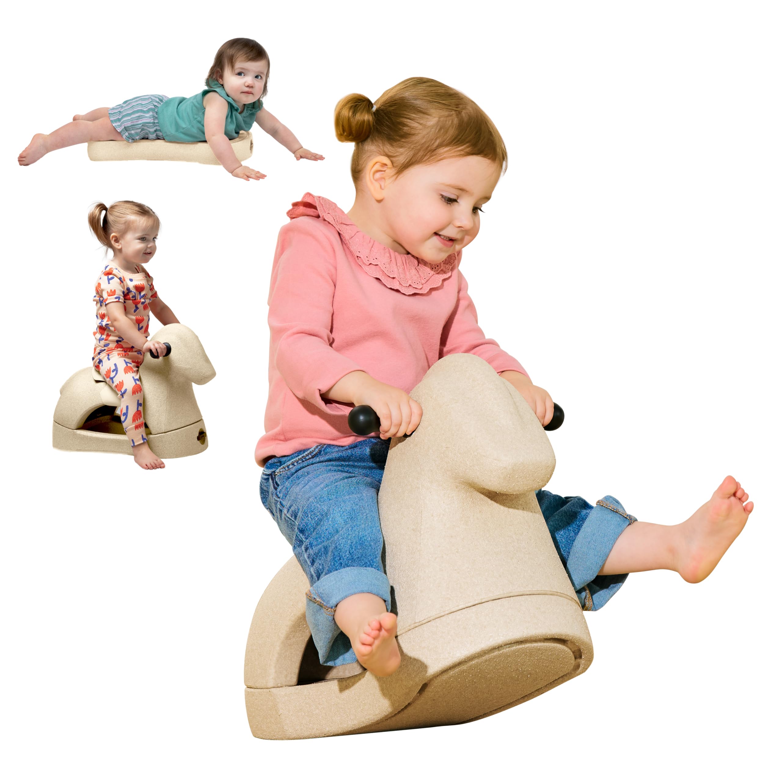 Nuby Rock 'N Ride Rocking Horse for Kids - Ride, Rock & Scoot Toy for Indoor & Outdoor Play - Balance & Coordination Development Toy - Ages 12+ Months
