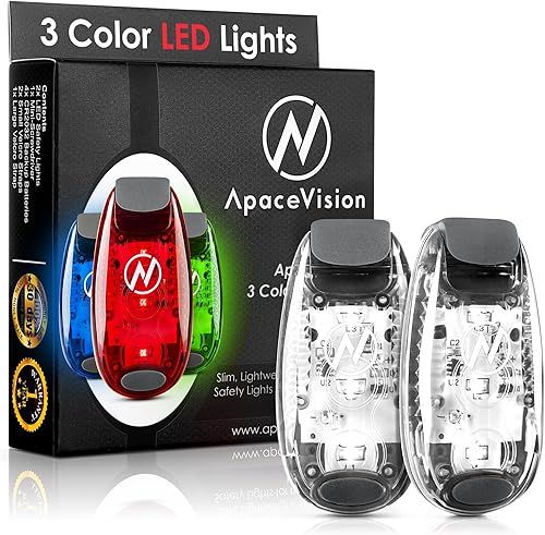 Luz LED de seguridad (2unidades) + Bonos gratis Clip de luces de luz estroboscópica corriente para corredores, Perros, bicicleta, caminata los