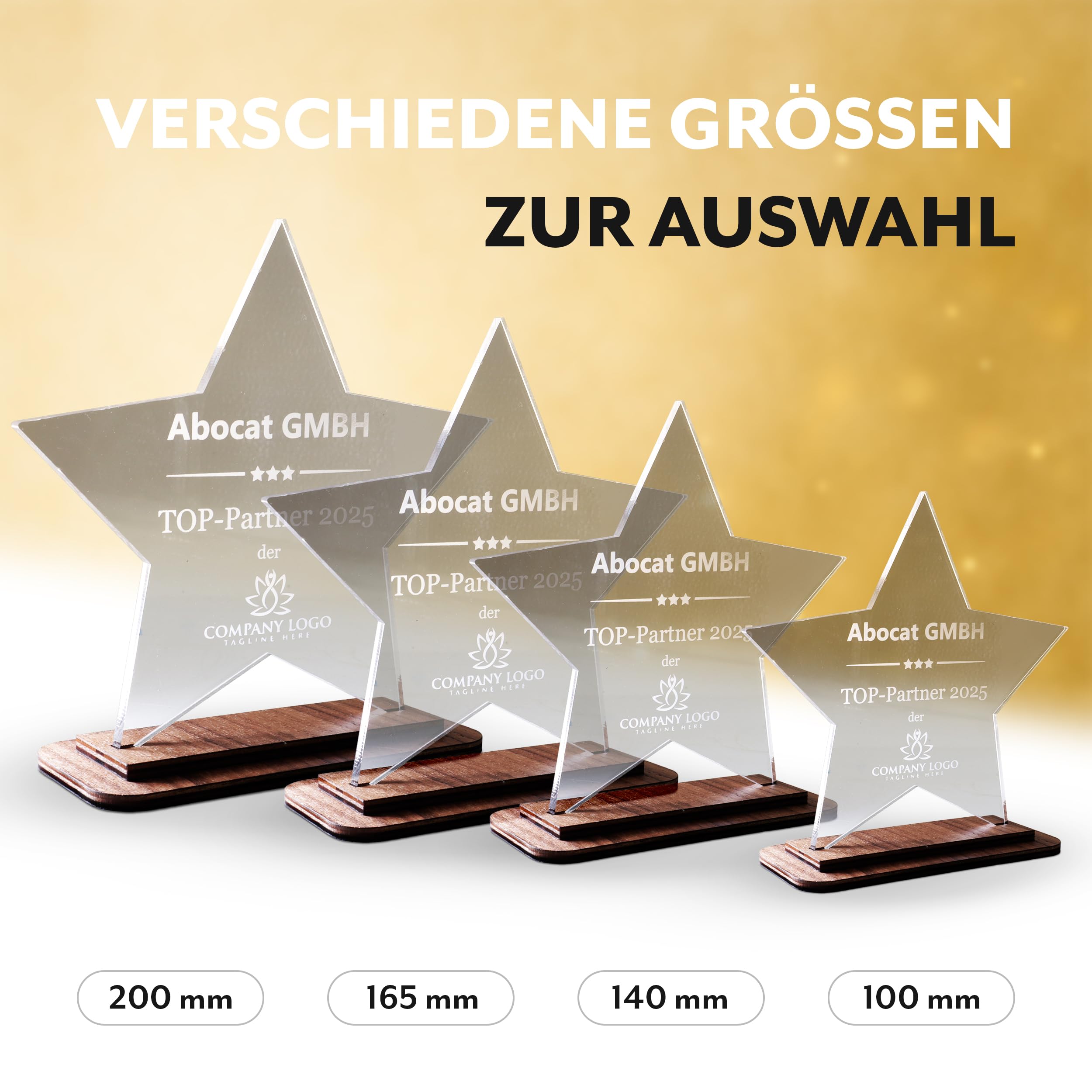 Pila Stone Firmenjubiläum - Exklusiver Award aus kristallklarem Acrylglas – Individuell & Persönlich - personalisier und anpassbar - 10 mm Acrylglas