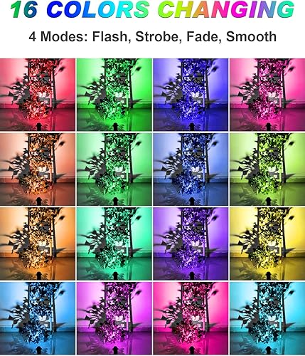 Miniatura 3 de Focos LED para interiores, 5 W RGBW Uplighting 16 luces que cambian de color para interiores con control remoto, foco interior de 120 V para