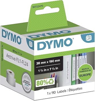 DYMO Authentic LabelWriter Multi-Purpose/LAF Small Labels | 38mm x 190mm | Roll of 110 Easy-Peel Labels | Self-Adhesive | for LabelWriter Label Makers