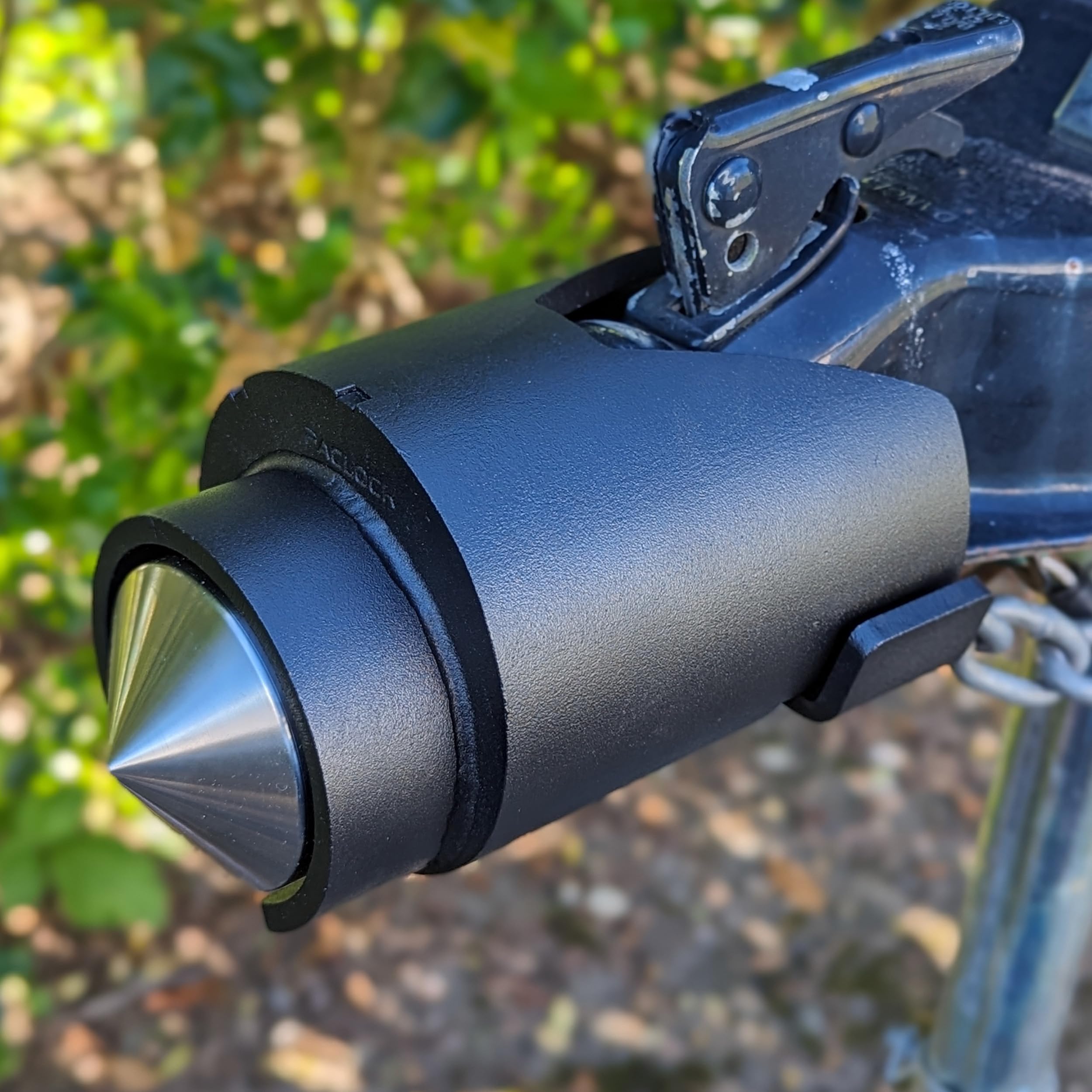 PACLOCK's 77-Series High Security Trailer Coupler Lock for 2” Couplers, UCS, Integrated Stainless-Steel Cone “Puck” Lock, Patented & Patent Pending,