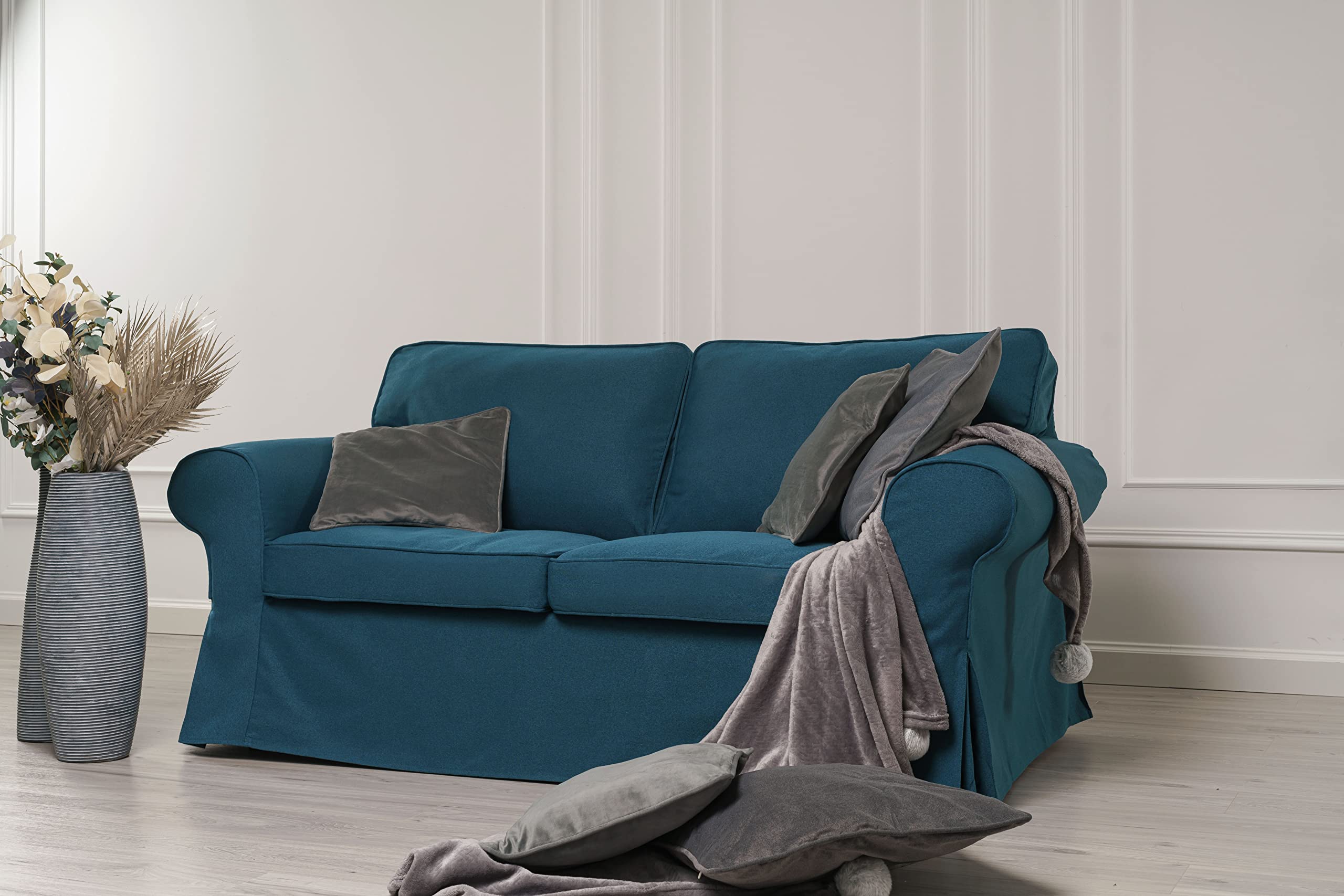 MASTERS OF COVERS Ektorp 2-Sitzer Sofabezug, Ektorp, dunkler Ozean, Polyester, 179 x 88 x 88 cm