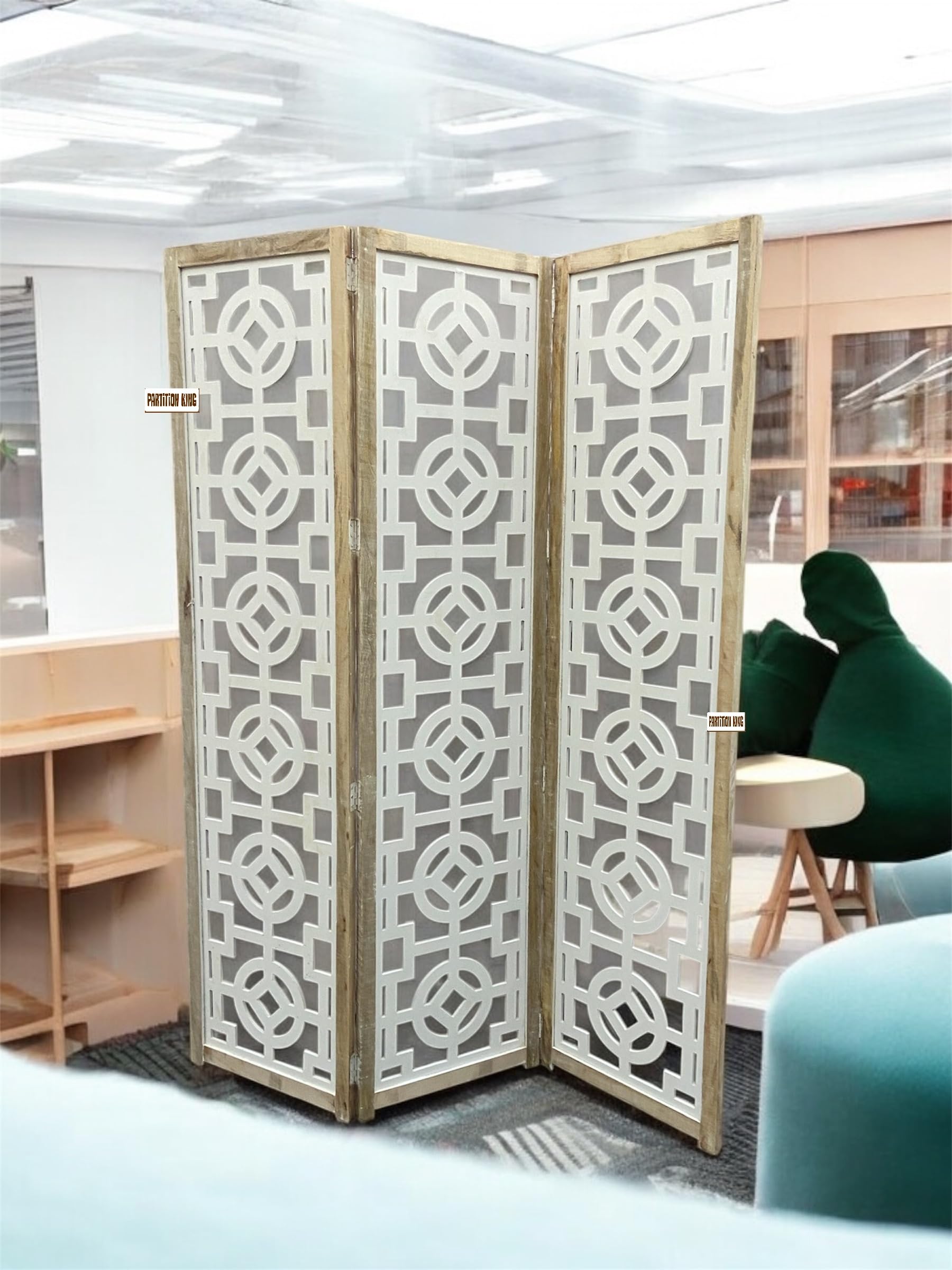 Partition King Wooden Room Partition |Wooden Room Divider for Living Room |Room Separator 2 Panels Room Divider Screen Separator Panel for Home (3 Panel)