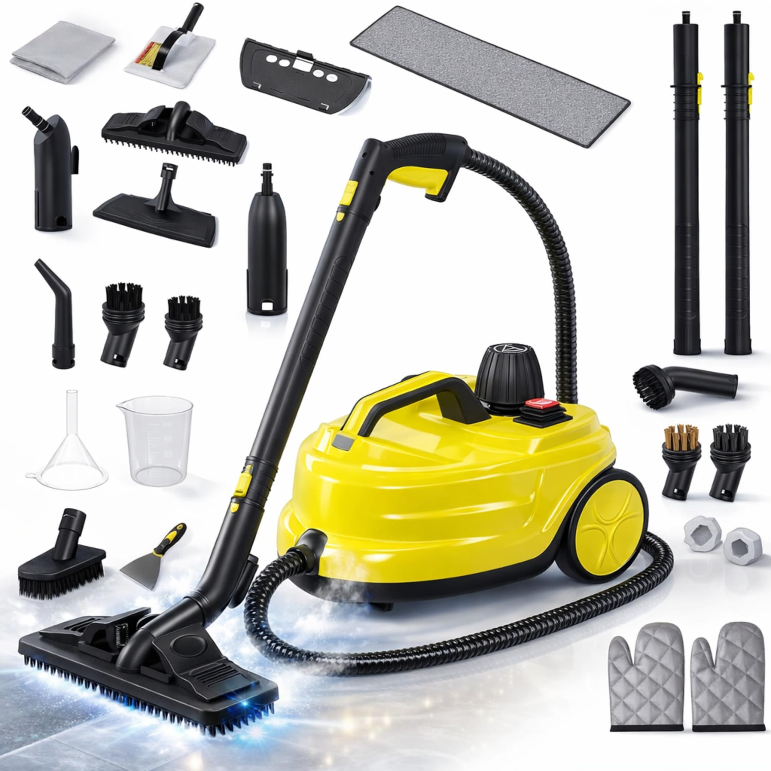 Heavy-Duty Steam Cleaner for Home Car High-Pressure Chemical-Free Deep Cleaning System Portable Handheld Steamer with 27-Piece Kit for