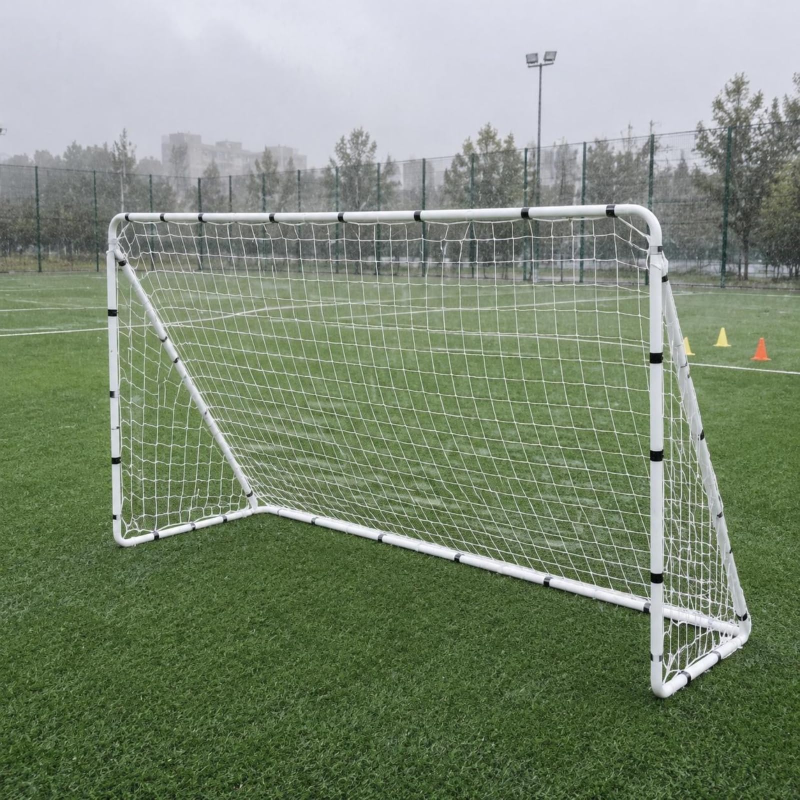 Porta da Calcio a 5 Professionale Porta da Calcio a 5 Tubo di Ferro Kit Completo Attrezzatura Sportiva per Allenatori