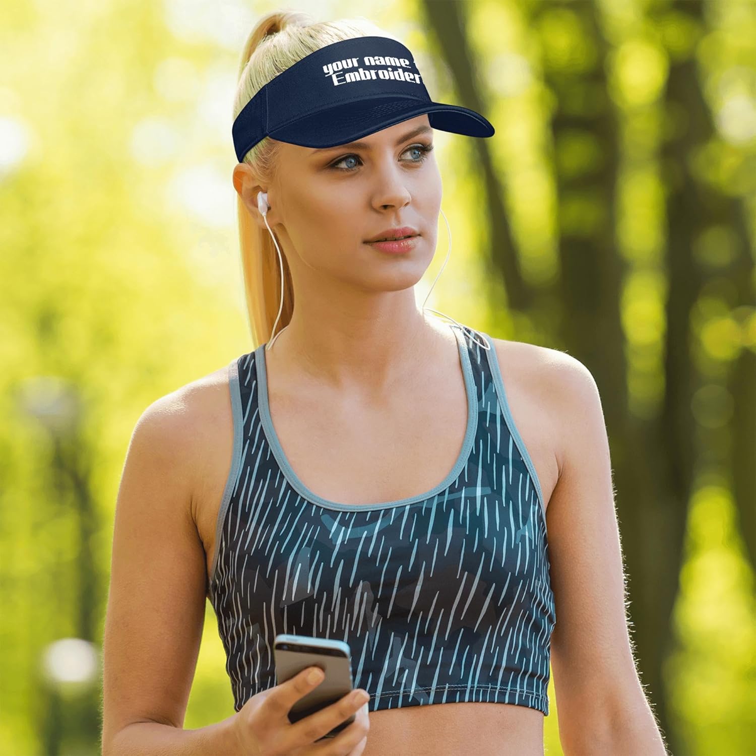 Custom Sun Visors Hat for Women Men Your Text Name Embroidered Adjustable Sport