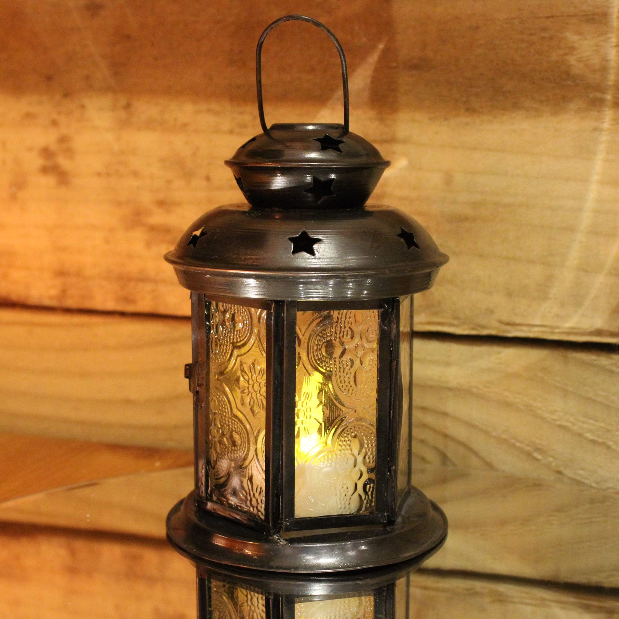 Pretty 14cm Moroccan Lantern Tealight - Clear