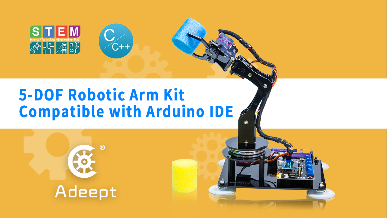Watch 5-DOF Robotic Arm Kit Compatible with Arduino IDE | 5Axis Robot ...