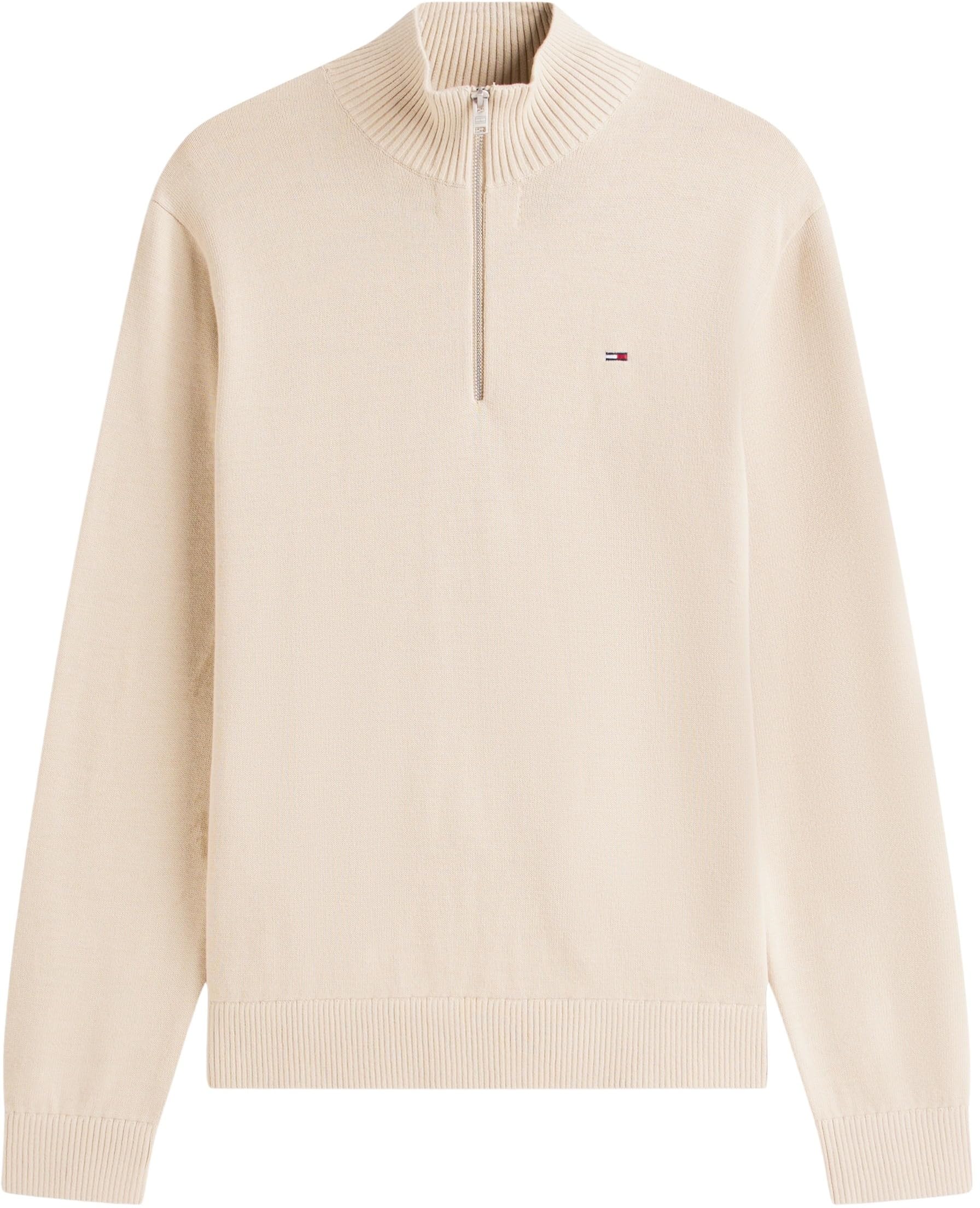 Tommy Jeans Uomo Pullover con Zip Light con Colletto alla Coreana