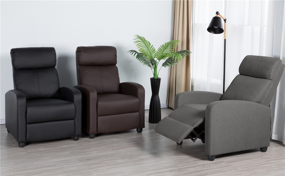 Sillón reclinable en cuero sintético Marrón miniatura 7