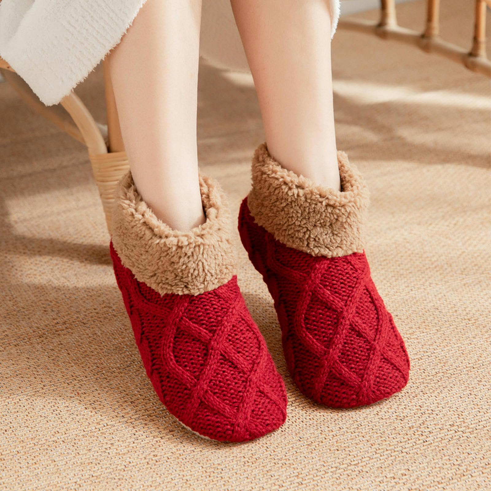 Męskie skarpetki podłogowe ciepłe antypoślizgowe zimowe damskie skarpety domowe skarpety śniegowe skarpety do spania skarpety z dywanem kapcie skarpetki dwie pary czarne