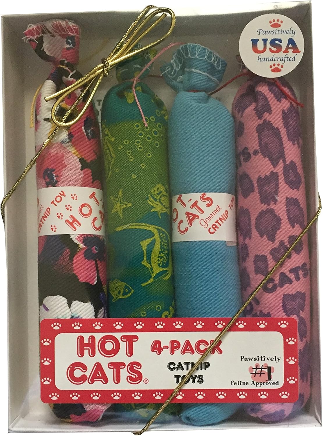 kidstinct Catnip Sausage Toys 4 Pack - Package of Four (4) Hot Cat Catnip Sausages …