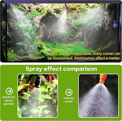 Miniatura 13 de Nebulizador automático de reptiles para terrario, humidificadores de terrarios temporizados para camaleón, lagarto, serpiente, tortuga/rana