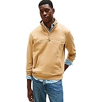 Tommy Hilfiger Uomo Felpa con Zip Logo Mockneck con Tasca a Marsupio